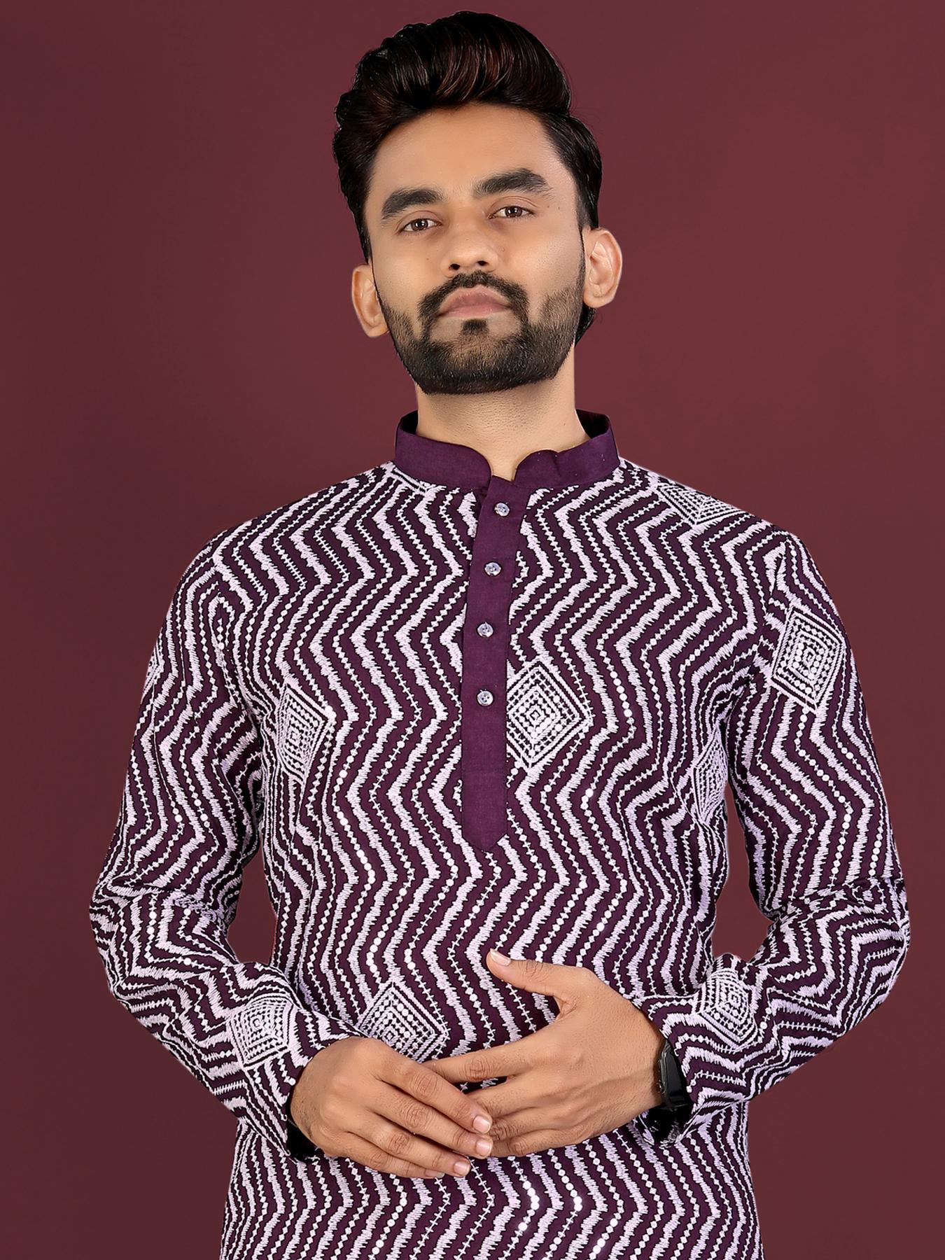 purple mens kurta pajama california