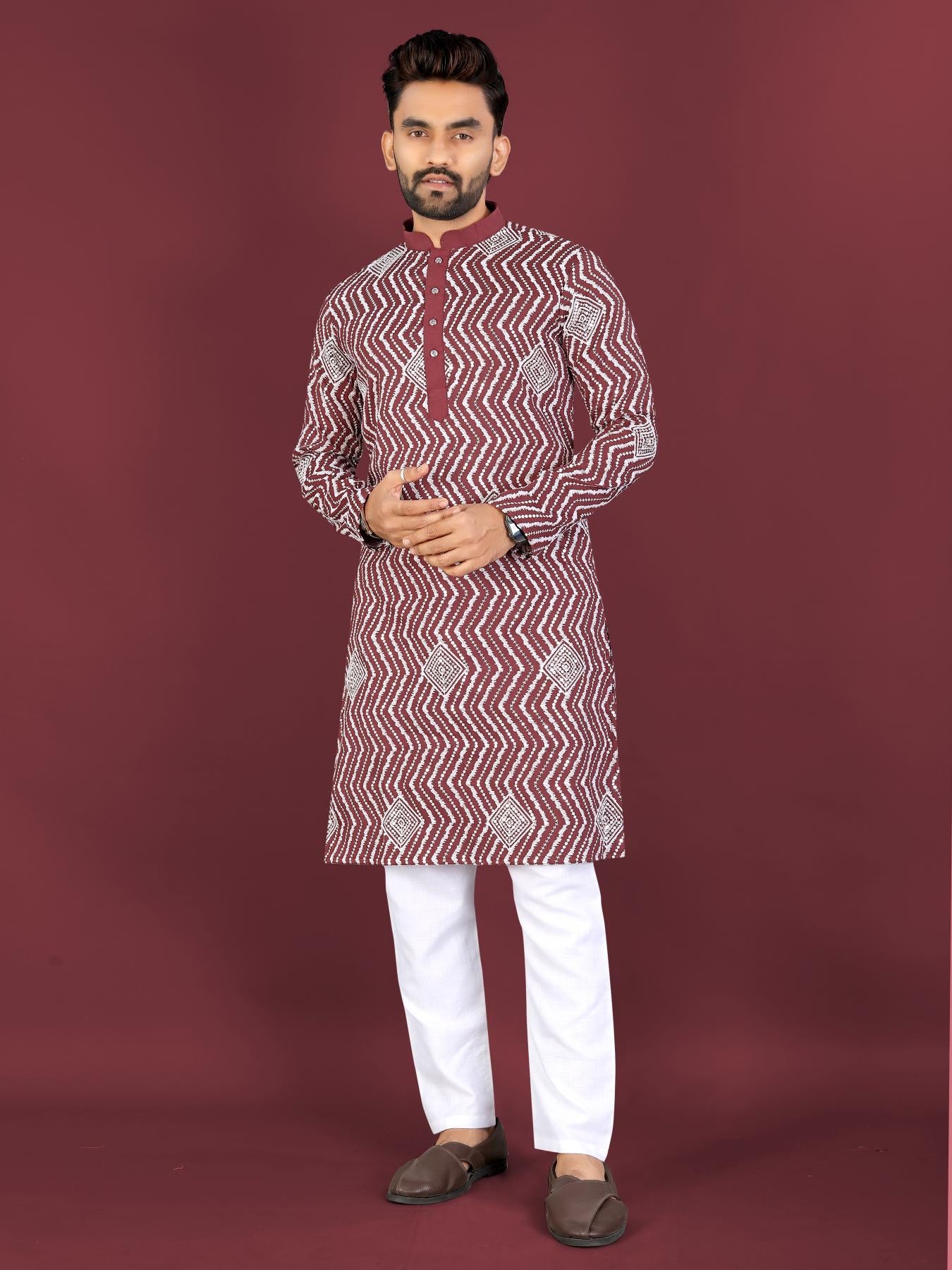 maroon Kurta Pajama Sets in usa