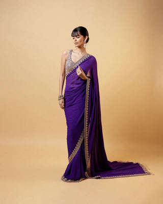 Purple saree for wedding