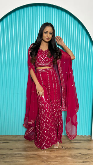 Rani Pink color sharara suit 