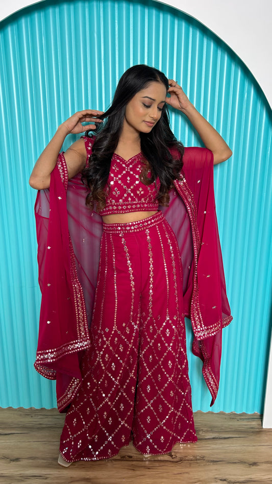 Rani Pink color sharara suit for women