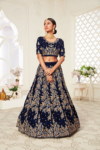 Blue Heavy Work Lehenga Choli