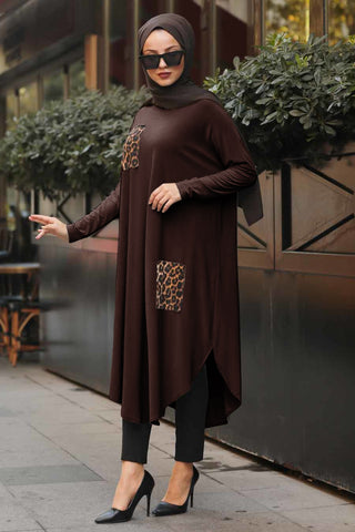 brown kaftan dress