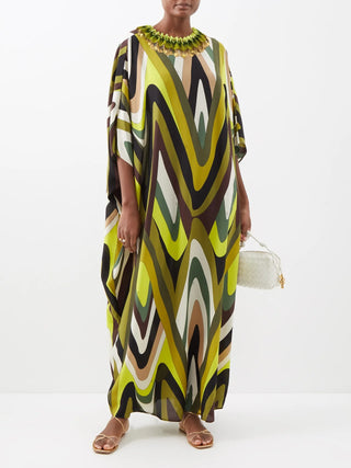 silk crepe kaftan