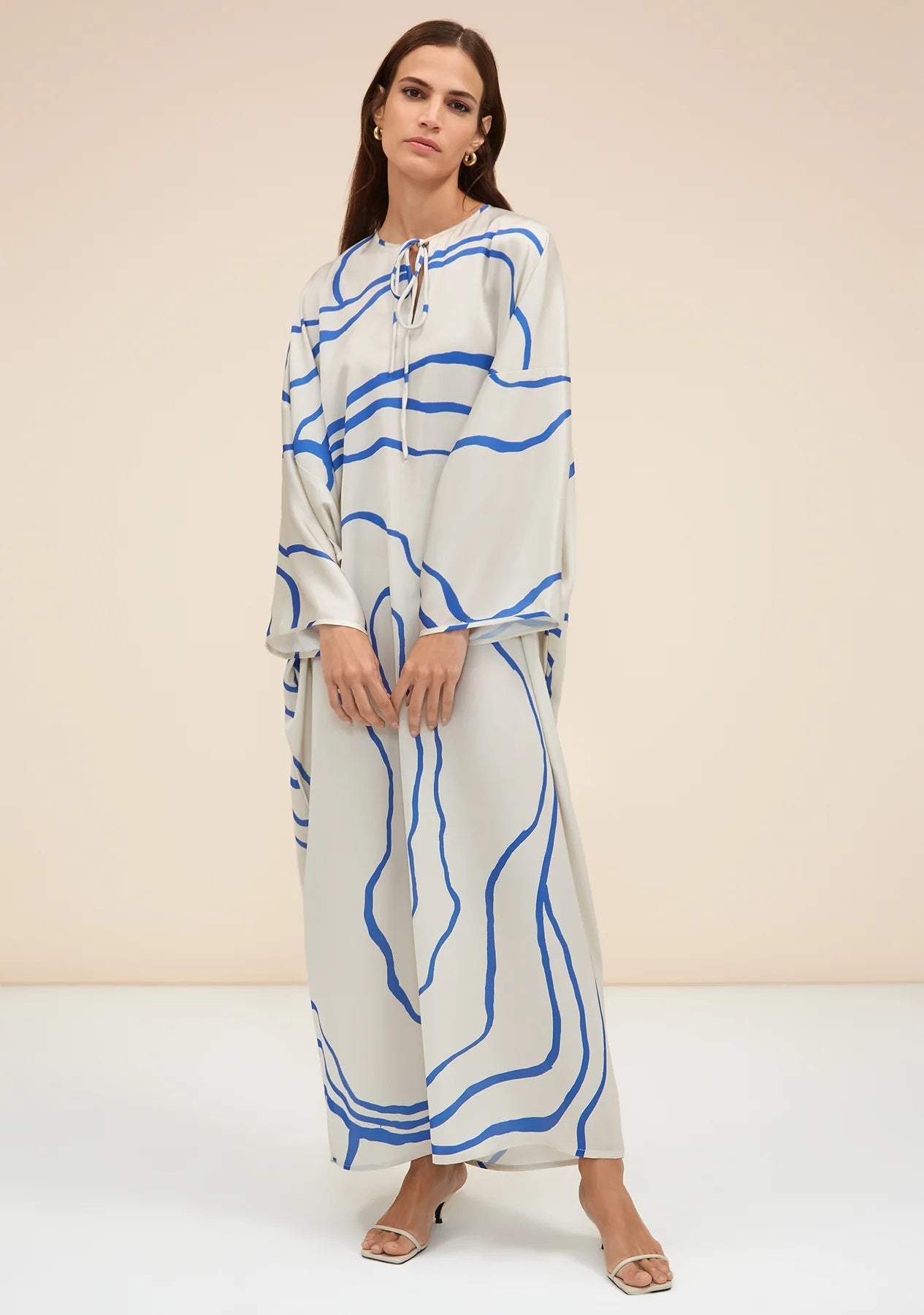 blue Kaftan Dress Party Wear