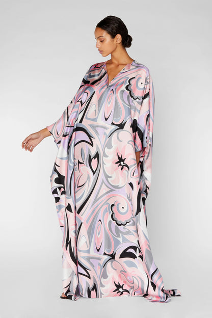 v neck kaftan dress