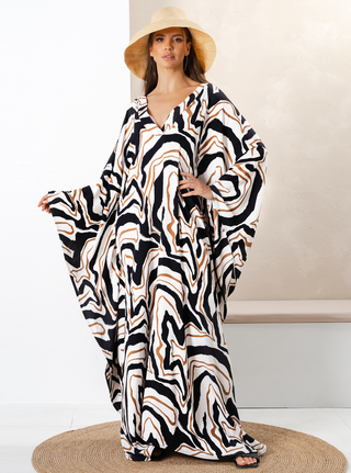 Women's Silk Long Caftan Holiday Dress