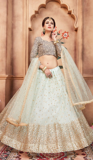 Sky Blue Lehenga for Wedding