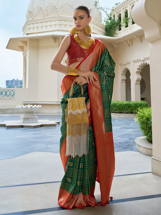 Green Banarasi Saree for Wedding
