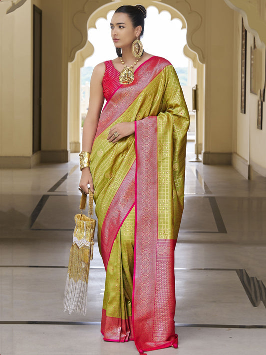 Pista banarasi silk saree for women price

