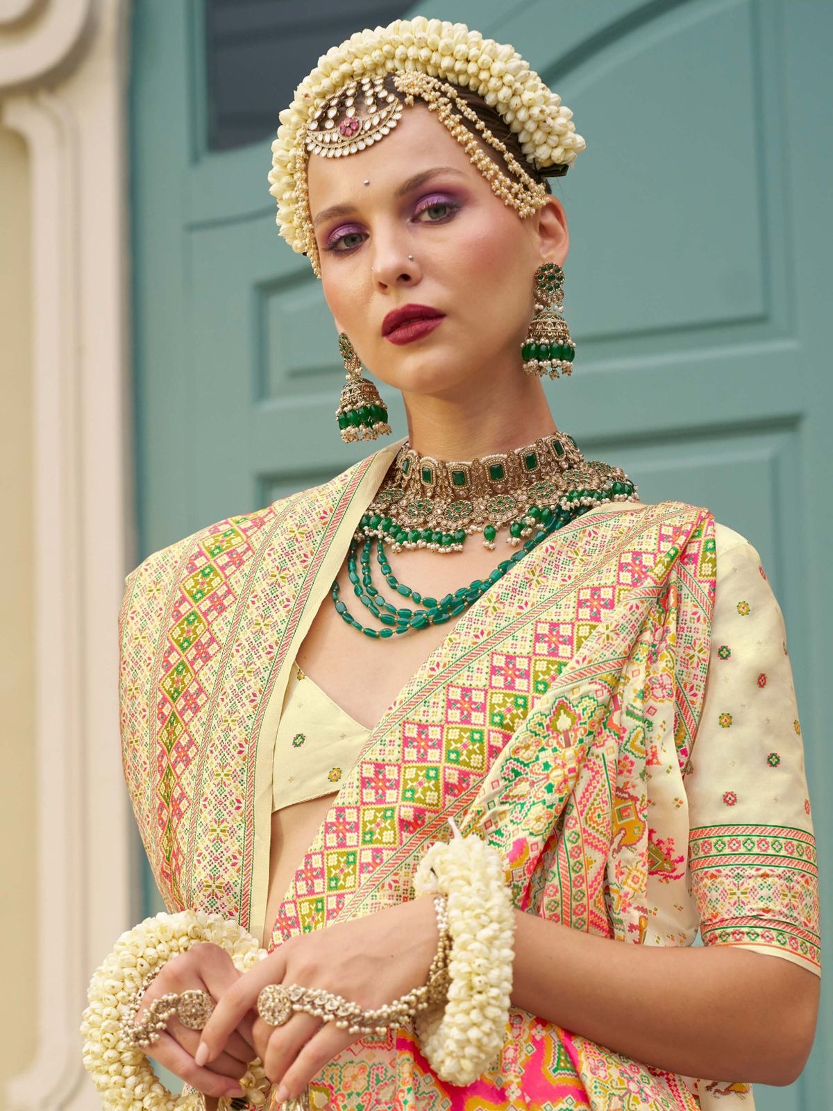 White Banarasi Saree for Wedding
