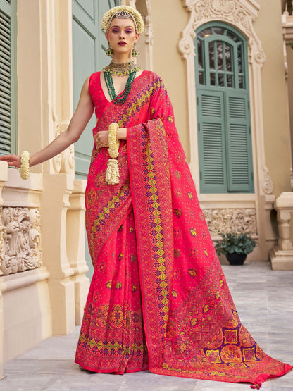 Pink Banarasi Silk Saree
