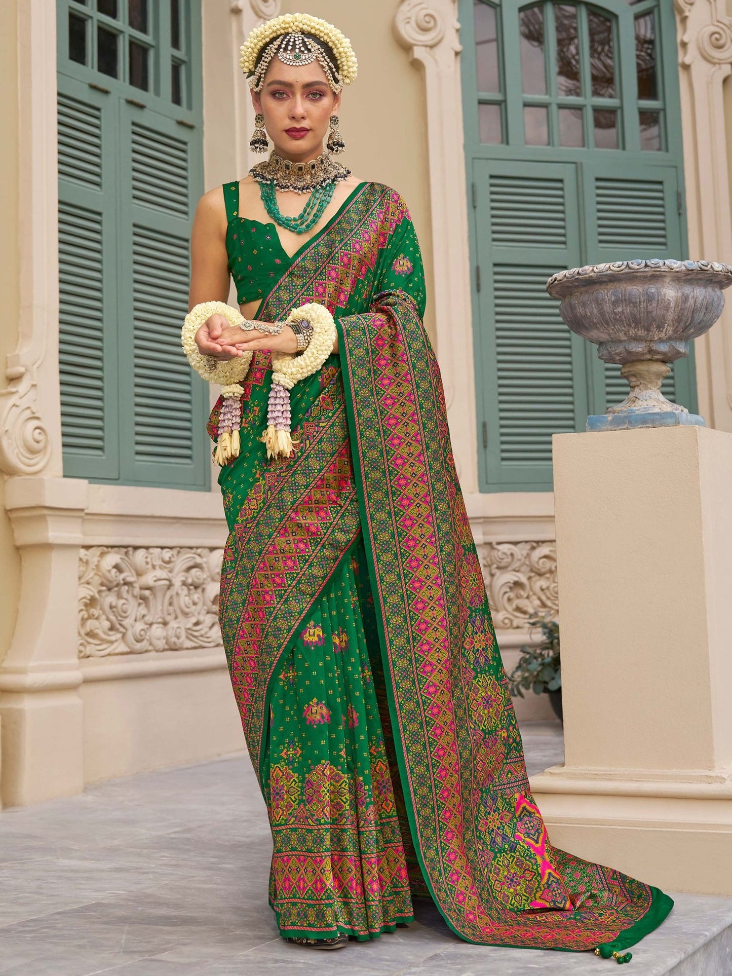 Green Banarasi Saree for Wedding

