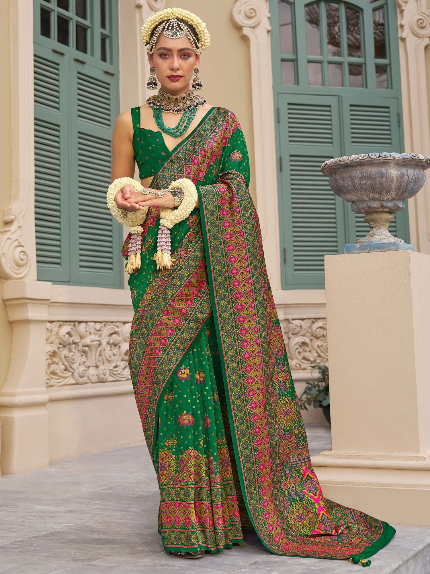 Green Banarasi Saree for Wedding
