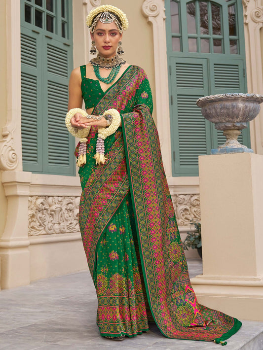 Green Banarasi Saree for Wedding
