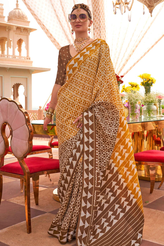 Yellow color silk saree for women price

