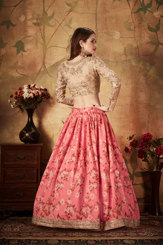 Party Wear Organza Lehenga