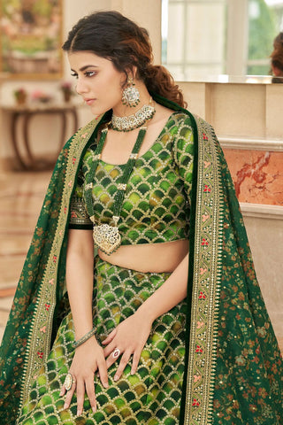 dark green lehenga for wedding