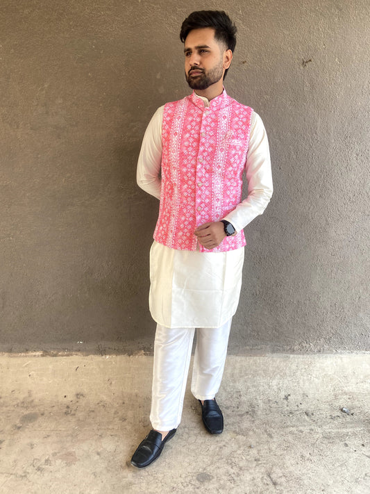 Kurta Pajama with Jacket Punjabi Style
