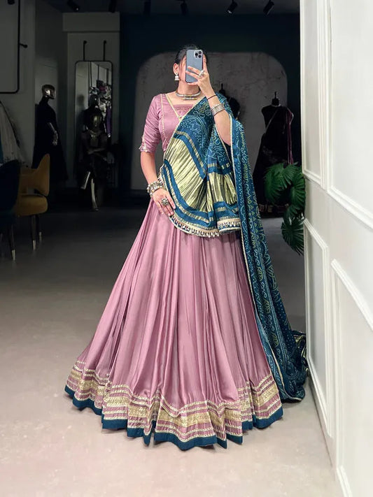 Onion color silk lehenga choli for navratri price

