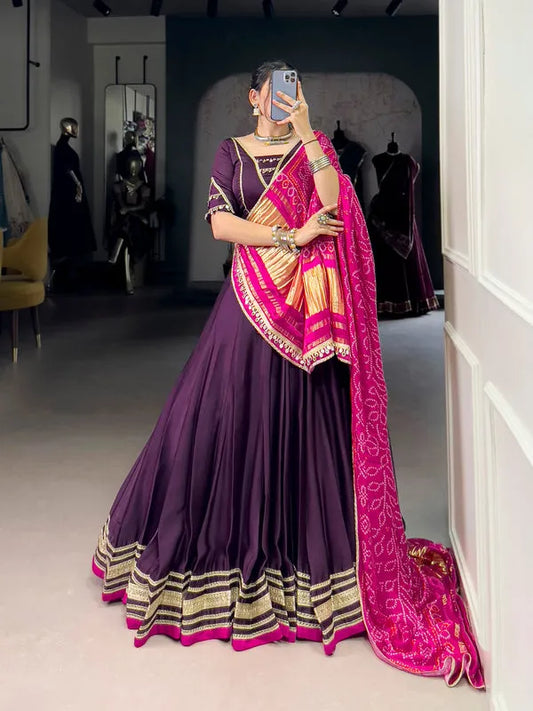 Purple Chaniya Choli for Navratri
