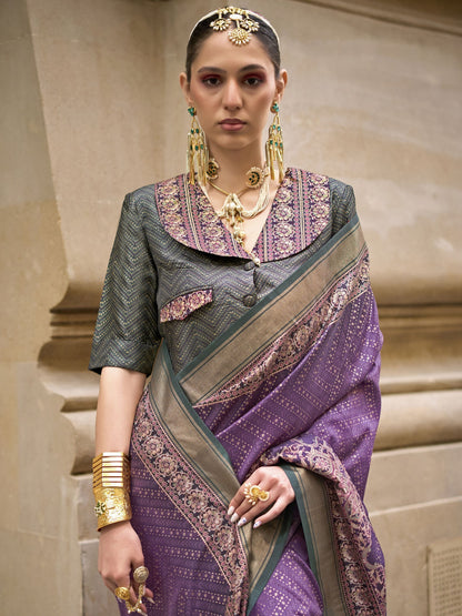 Wine poly viscose silk saree for women online shopping
