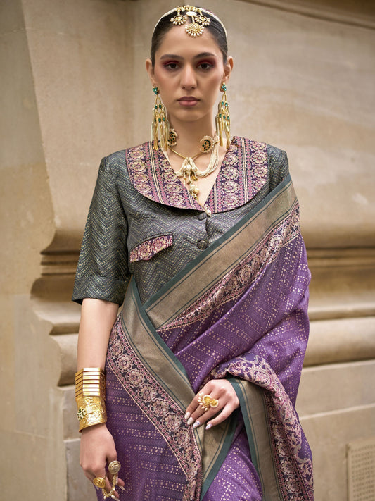 Wine poly viscose silk saree for women online shopping
