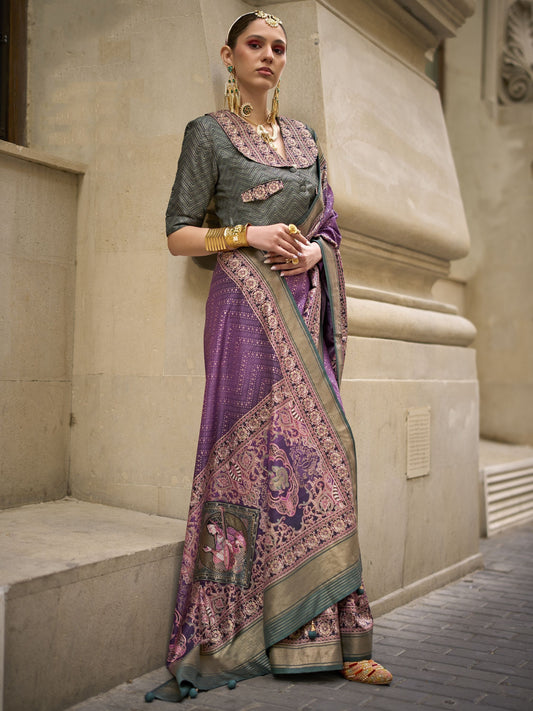 Wine poly viscose silk saree for women online
