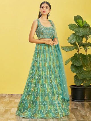 Floral print Lehenga Choli With Dupatta