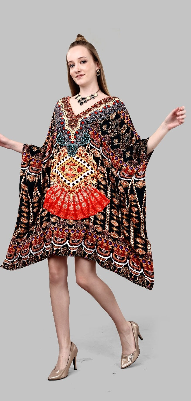 Women short kaftan for beach
