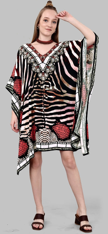Women short kaftan for beach
