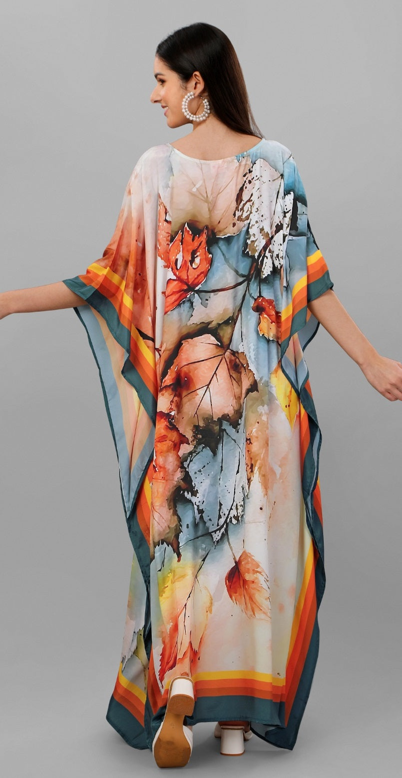 Multi color printed caftan for women