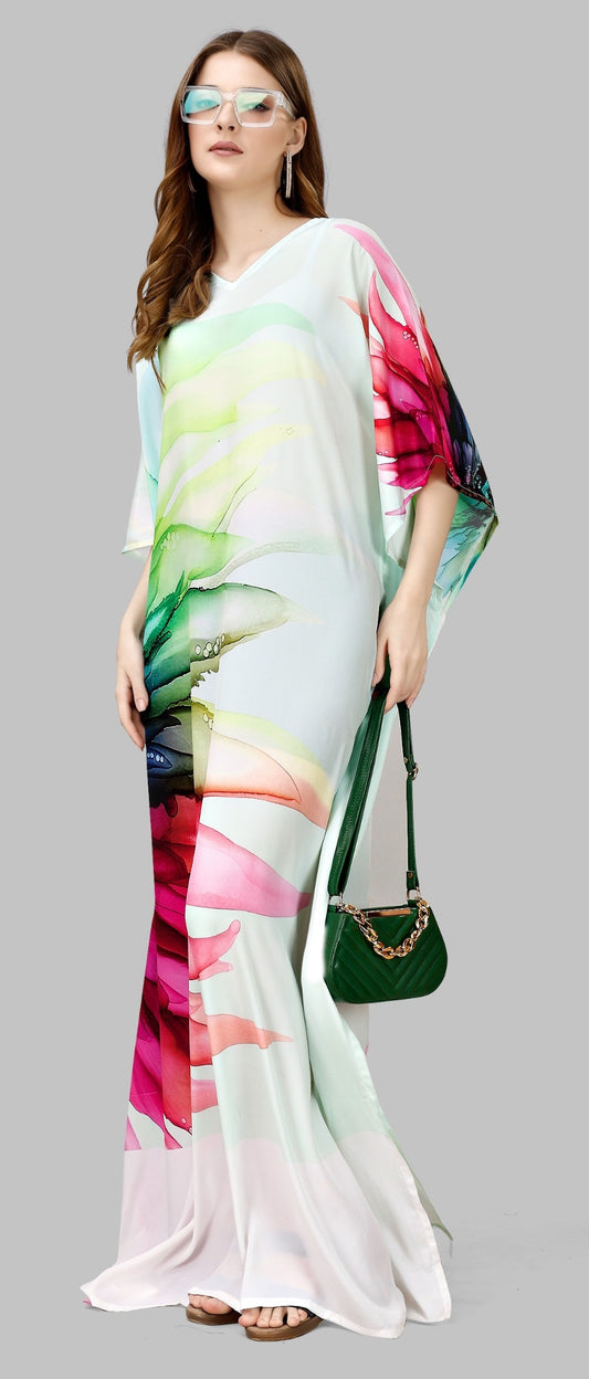 Casual maxi kaftan dress party wear with sleeves
