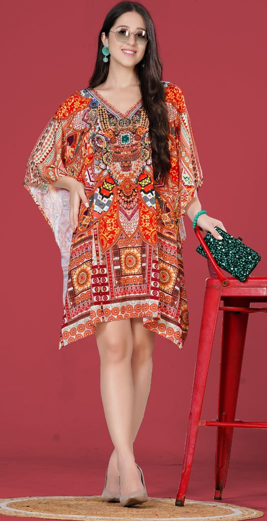 Women short kaftan dress party wear
