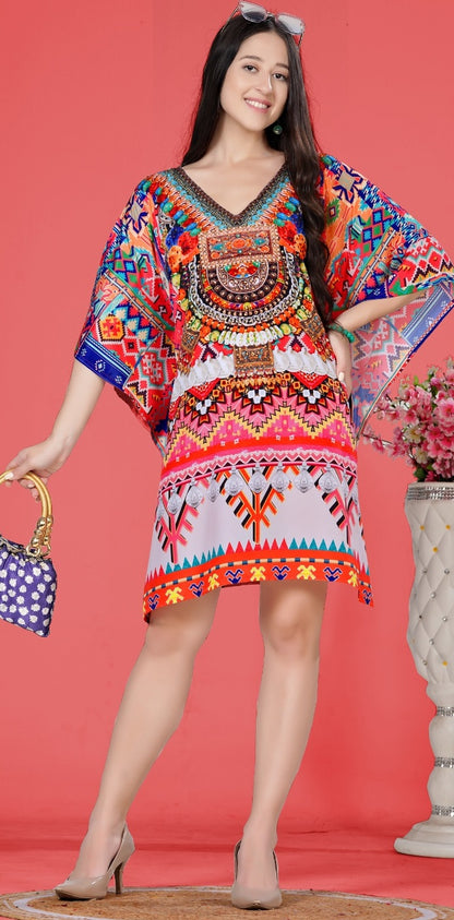 Women short kaftan dress party wear

