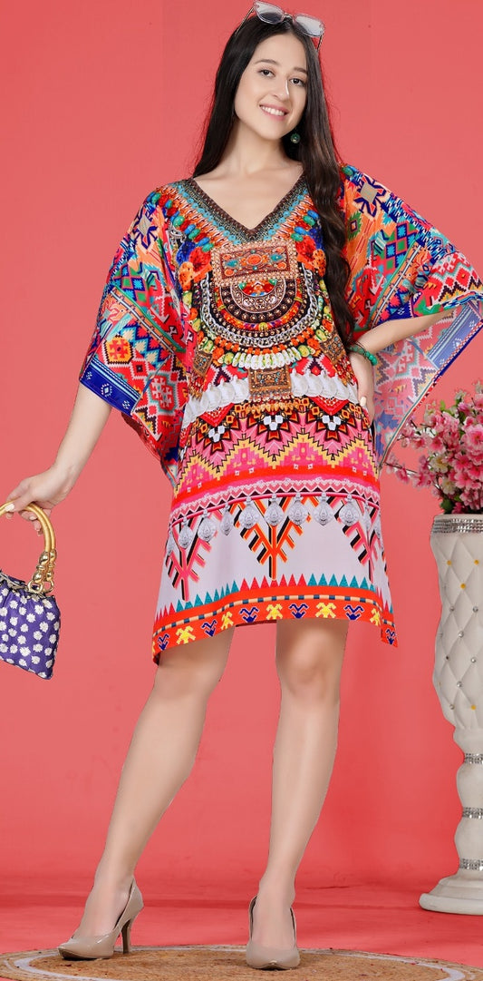 Women short kaftan dress party wear
