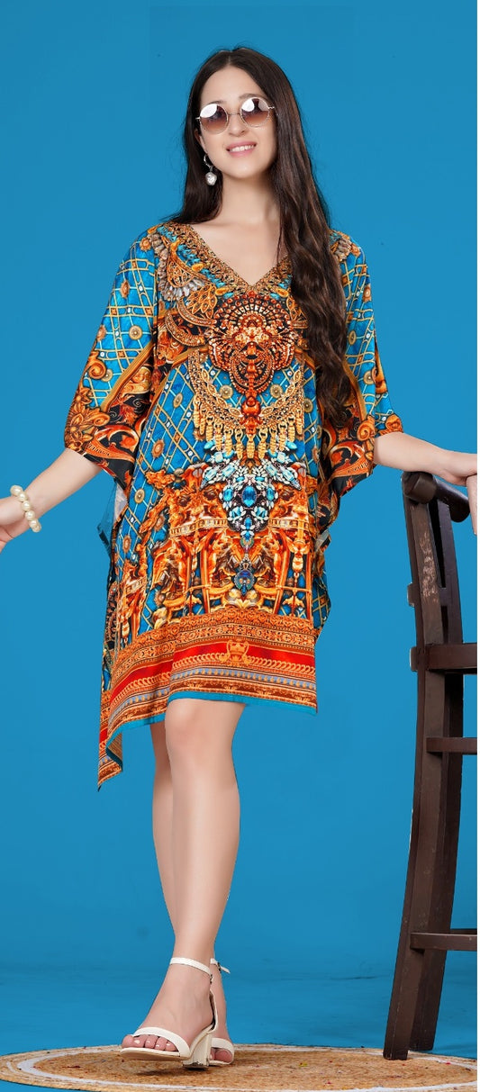 Women short kaftan dress party wear

