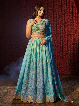 Sky blue Lehenga for Wedding
