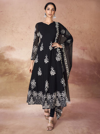 Black Georgette Suit Design
