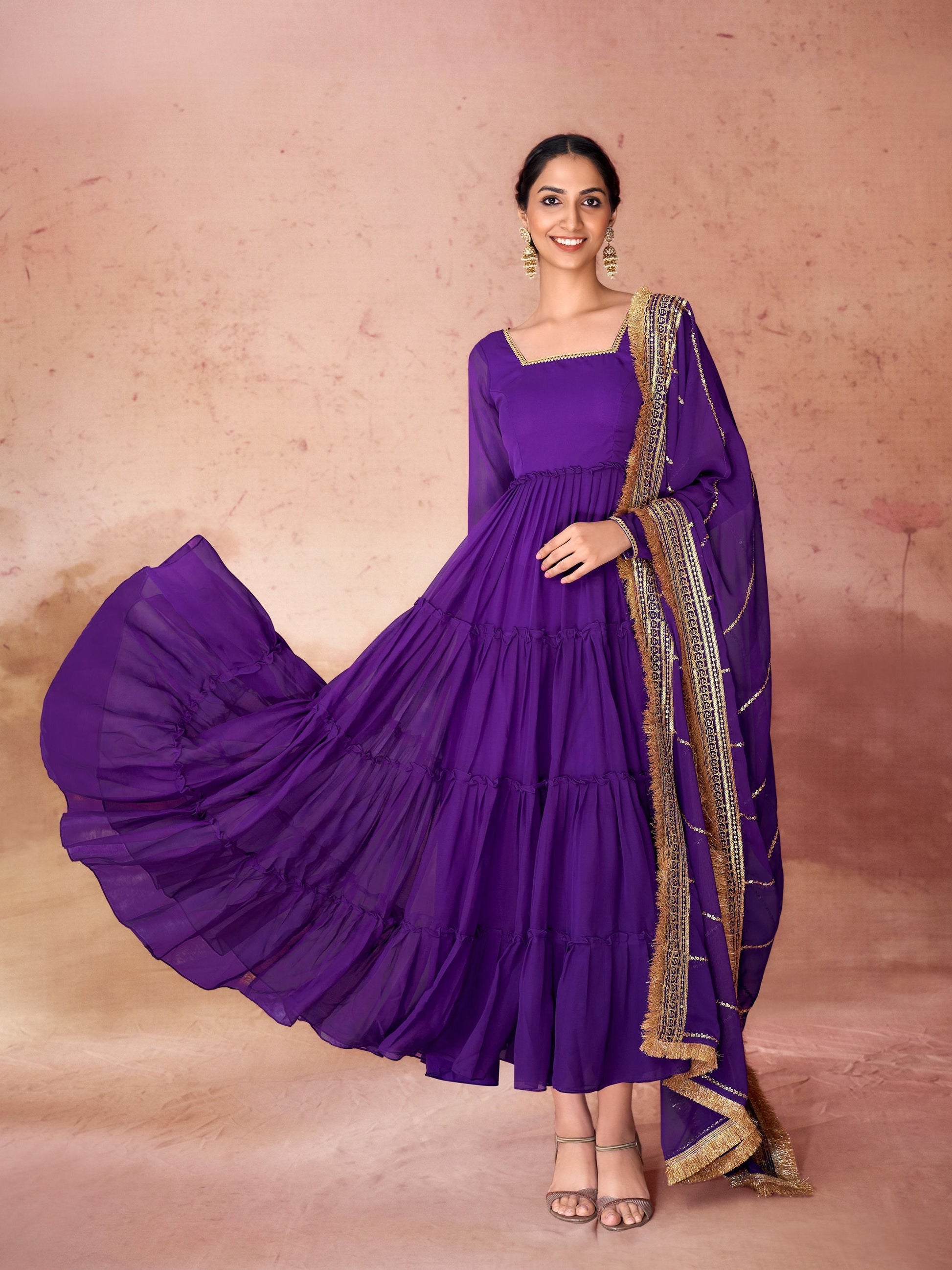 Voilet georgette salwar suit for women online