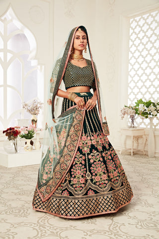 Green lehenga choli with dupatta