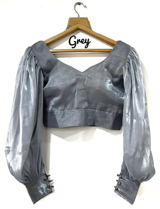 Jimmy choo Grey Blouse designs Latest