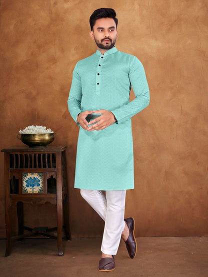 Sequins work kurta for men