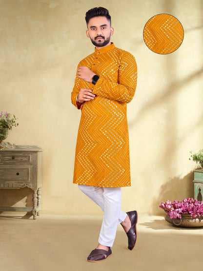 Yellow color stylish kurta