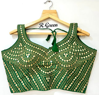 exclusive heavy silk green blouse for lehenga choli