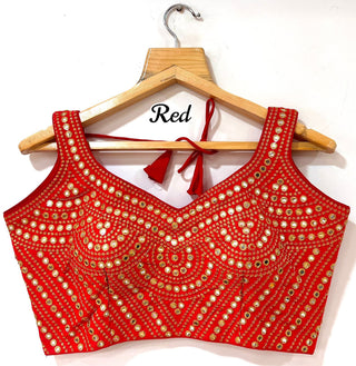 Heavy silk red blouse for lehenga choli