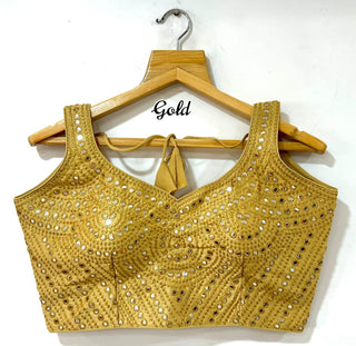 Heavy silk gold blouse for lehenga choli