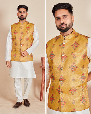 Wedding Clothing Koti Kurta Set For Men