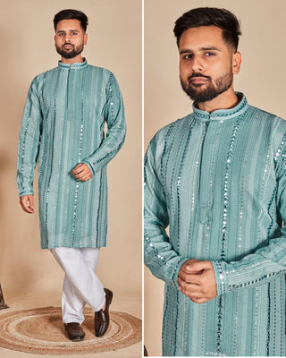 Mens Kurta Pajama Set with Jacket