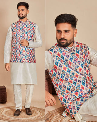 Ready to Wear Kurta Koti Pyjama Set